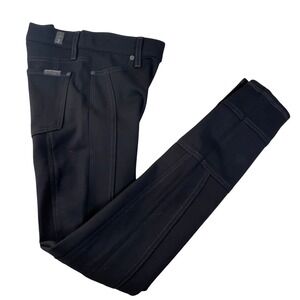 7 For All Mankind USA Made Gwenevere Black Knit Seamed Jean Legging Slim Size 25